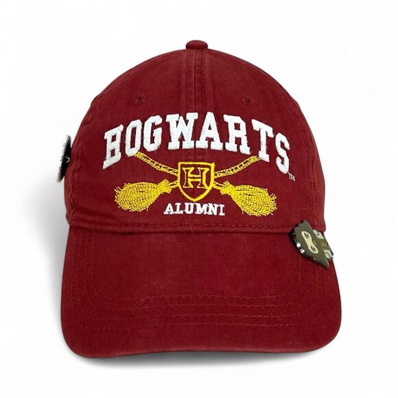 Harry Potter HOGWARTS Alumni Hat Adult Strapback Cap Adjustable Maroon + Pins - Picture 1 of 15